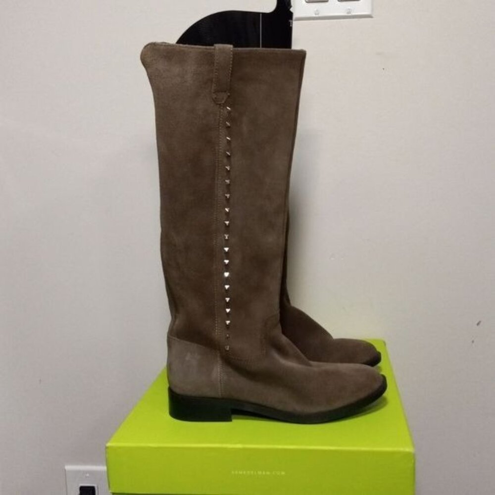 Mark Fisher Qmsecrit Studded Western Prairie Suede High Equestrian Boots 6M - Picture 2 of 14